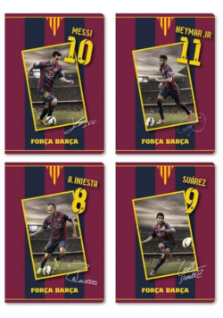 Zeszyt A5 FC Barcelona Barca Fan 3 w kratkę 16 kartek 20 sztuk