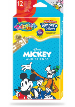 Farby tempera w tubach Colorino Kids 12 kolorów 12 ml Mickey