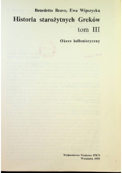Historia starożytna Greków Tom III