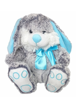 Królik Błażej z kokardką niebieską 25 cm