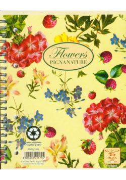 Kołobrulion A5 Pigna Nature Flowers w kratkę 60 kartek mix wzorów