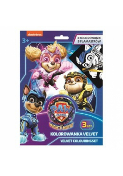 Zestaw aksamitnych kolorowanek z flamastrami Psi Patrol 8 elementów