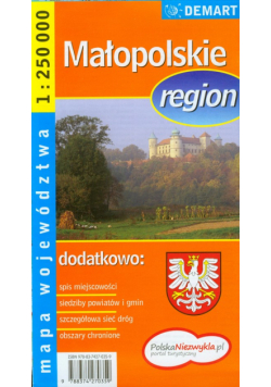 Małopolskie region mapa województwa 1:250 000