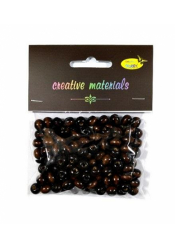Koraliki drewniane ciemny brąz 9mm ok 26g