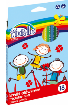 Kredki ołówkowe trójkątne Super Soft 18 kolorów