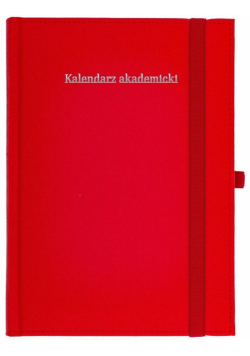 Kalendarz akad. 2024/25 A5 tyg Cross gumka czerw.
