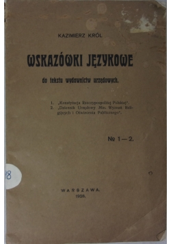 Wskazówki językowe, 1928 r.