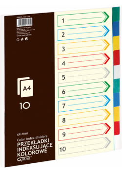 Przekładki indeksujące A4 Grand GR-P010 10 sztuk