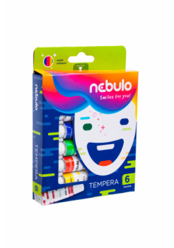 Farba tempera w tubie 6 kolorów Nebulo