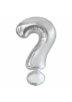 Balon foliowy znak ? srebrny 53x86cm