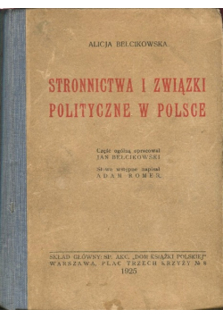 Stronnictwa i zwiazki polityczne w Polsce 1925 r.