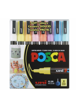 Markery PC-3M soft colors pastelowe kolory Posca Uni