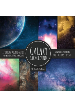 Galaxy Background Scrapbook Paper Pad 8x8 Scrapbooking Kit for Papercrafts, Cardmaking, DIY Crafts, Space Pattern Design, Multicolor