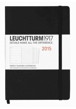 Kalendarz 2015 z notatnikiem Medium Leuchtturm1917 tygodniowy czarny
