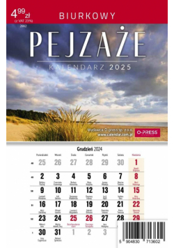 Kalendarz 2025 A5 biurkowy miesięczny Pejzaże
