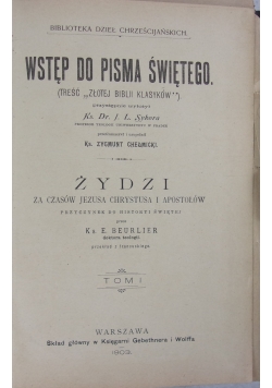 Wstęp do Pisma Świętego, 1903 r.