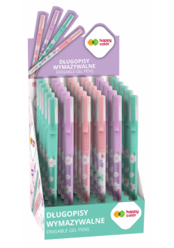 Display Długopis wymazywalny Pearl Flower 0,5 mm niebieski Happy Color 36 szt.