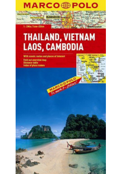 Tajlandia Wietnam Laos Kambodża Mapa drogowa 1:2 000 000
