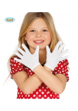 Białe Dziecięce Rękawiczki 17cm