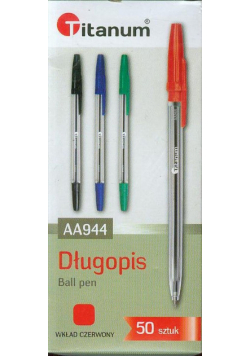 Długopis czerwony 50 sztuk