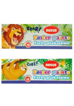 Farby plakatowe 12 kolorów 20ml Rexus
