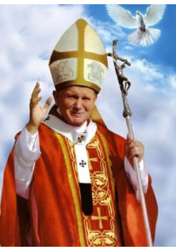 Diamentowa mozaika Papież Jan Paweł II z gołębiem NO-1006858