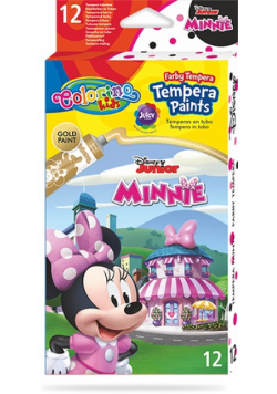 Farby tempera w tubach Colorino Kids 12 kolorów 12 ml Minnie