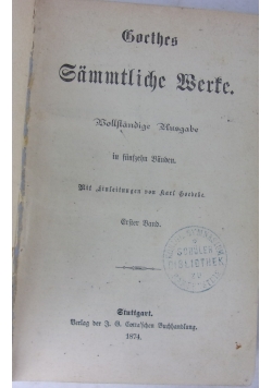 Goethes Sammtliche Werke Tom1, 1874 r.