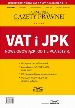 VAT i JPK Nowe obowiązki od 1 lipca 2018 r