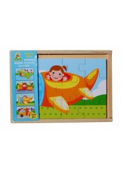 Układanka drewniana w pudełku Puzzle 12 Pojazdy