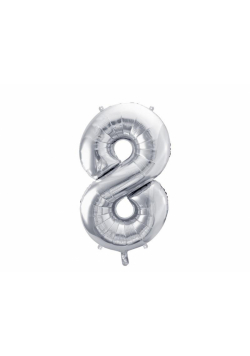 Balon foliowy 8 srebrny 72cm