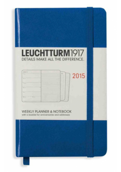 Kalendarz 2015 z notatnikiem Pocket Leuchtturm1917 tygodniowy niebieski