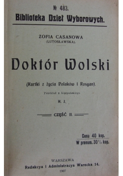 Doktór wolski, 1907 r.