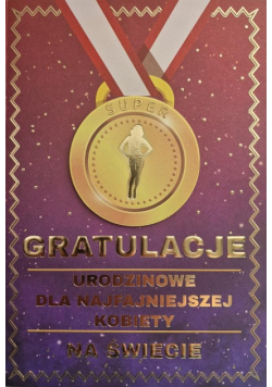 Karnet Urodziny medal damskie