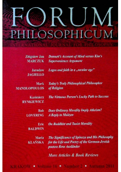 Forum Philosophicum Special Issue Volume 16 Nr 2