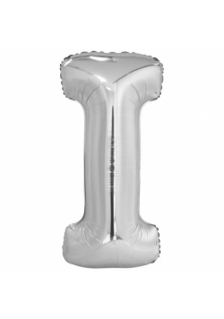 Balon foliowy litera I srebrna 40.5x86cm