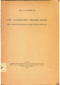 Die logischen Grundlagen 1913 r.