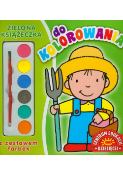 Zielona książeczka do kolorowania z zestawem farbek