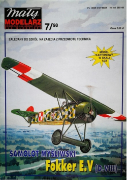 Mały modelarz Nr 7 / 98  Samolot myśliwski Fokker E.V