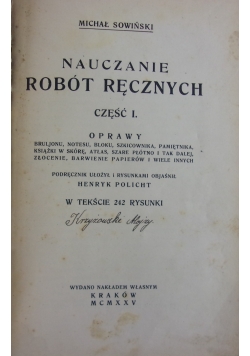 Nauczanie robót ręcznych. Część I, 1925 r.