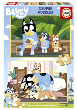 Puzzle 2x16 Blue (drewniane)