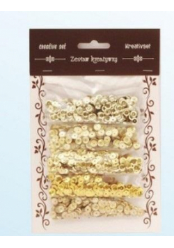 Zestaw cekiny złote 6mm 30g