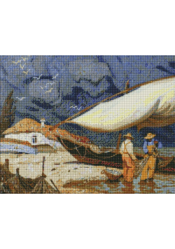 Diamentowa mozaika - Rybacy 40x50cm