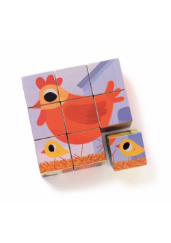 Drewniane klocki puzzle Zwierzęta
