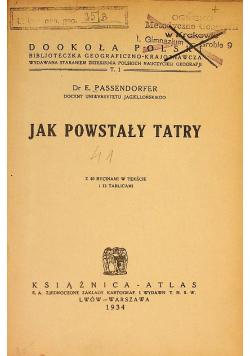 Jak powstały Tatry 1934 r.
