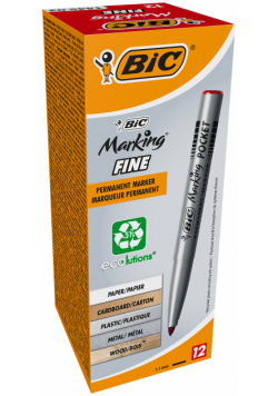 Paczka Marker pernamentny czerwony BIC Marking Fine Pocket ECOlutions 12 szt.