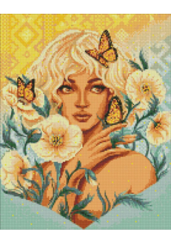 Diamentowa mozaika - Dziewczyna z motylami 40x50cm