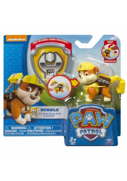 Psi Patrol figurka Rubble z odznaką
