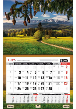 Kalendarz 2025 jednodzielny 3XL Tatry
