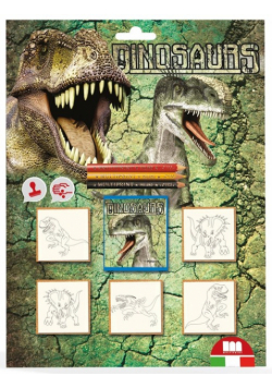 Pieczątki Blister 5 sztuk Dinozaur